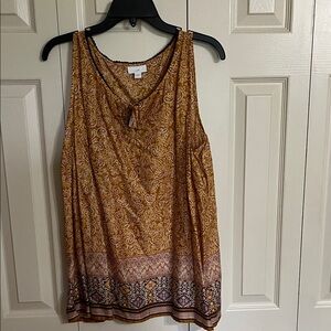 J. Jill Mustard Paisley Border Tank
